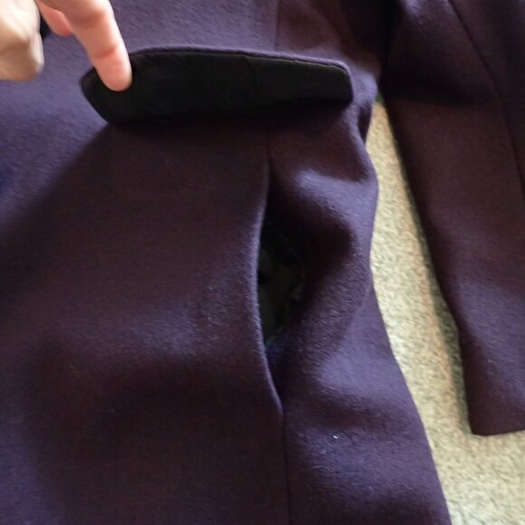 VTG MDP Deep Eggplant Wool Long Coat - Picture 12 of 16